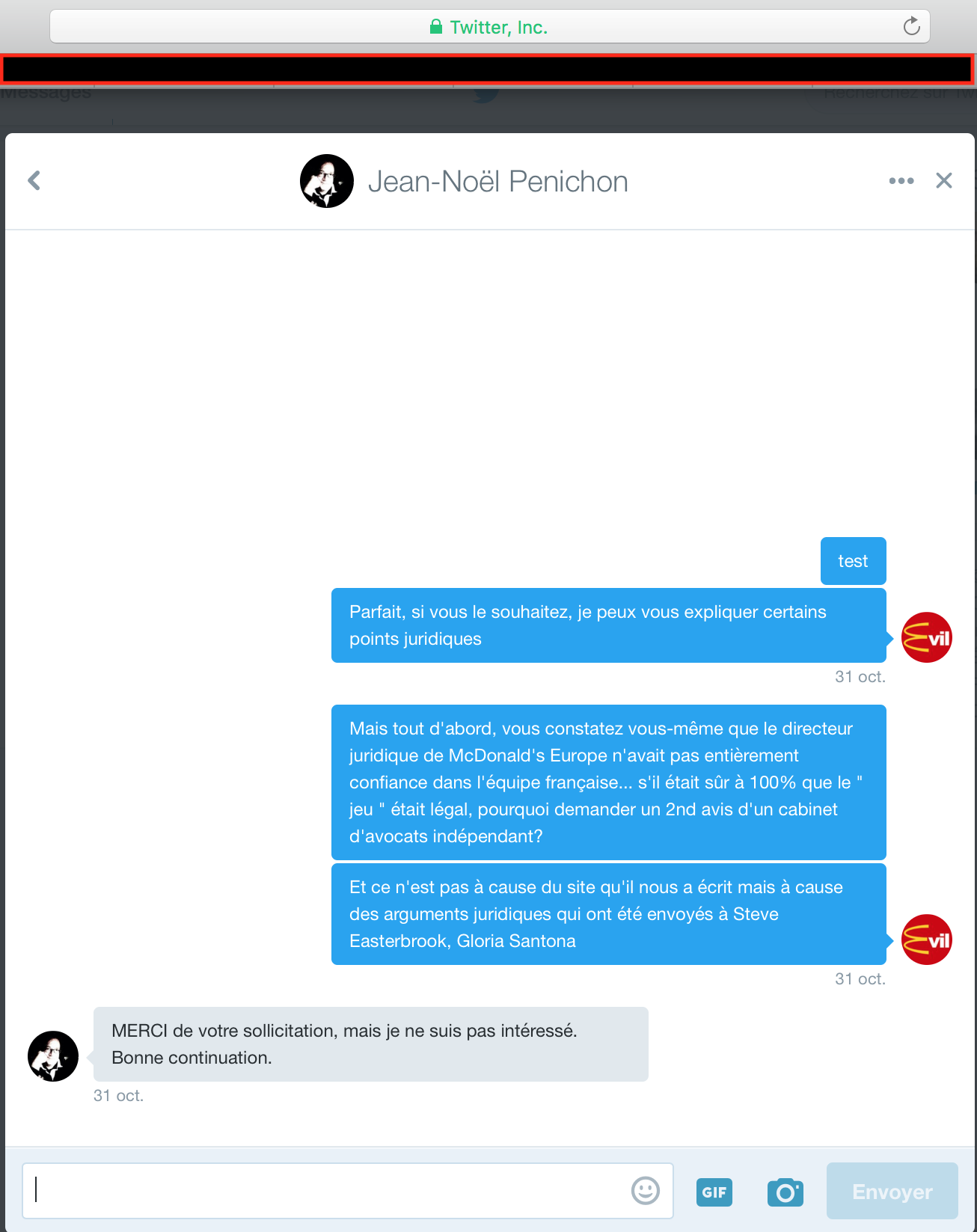 Penichon DM response - not interested in learning more