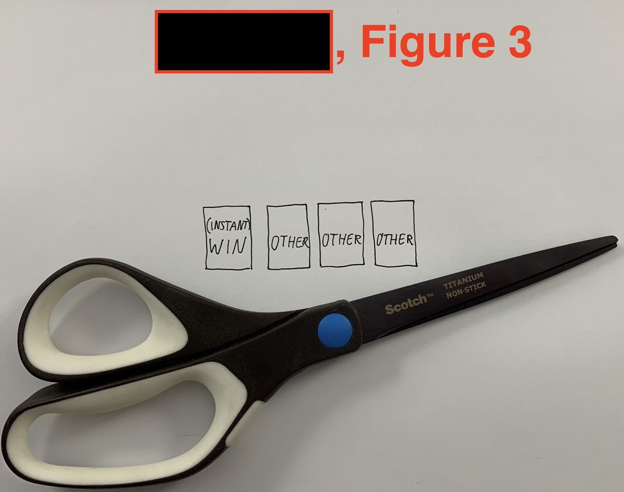 Figure 3 - Cutting out the rectangles with scissors