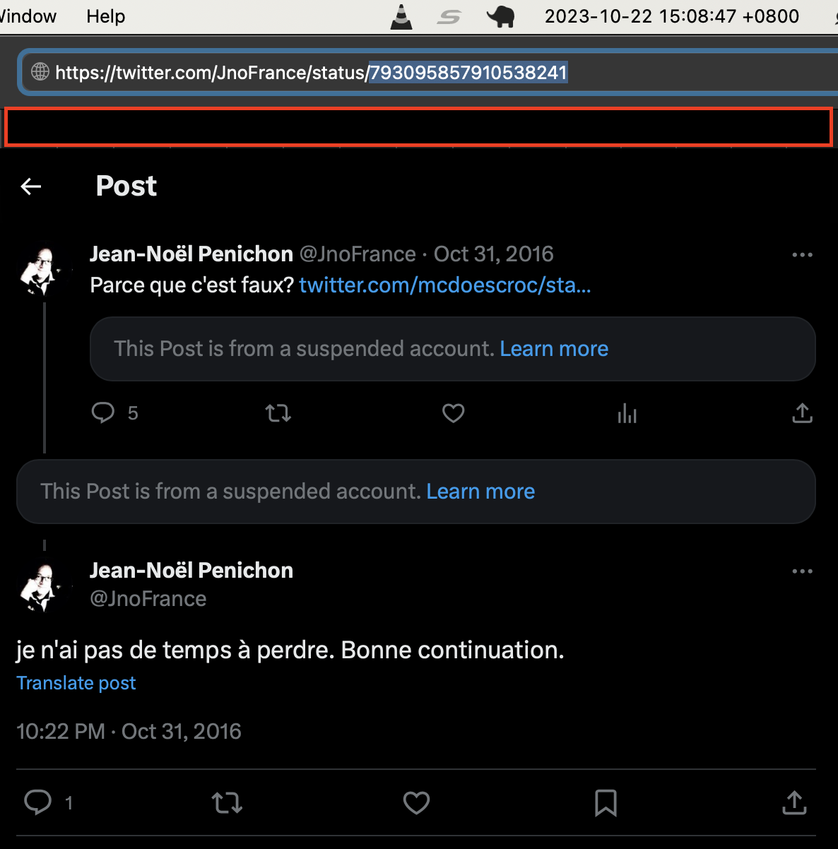 Penichon Twitter bio 2023 comparison